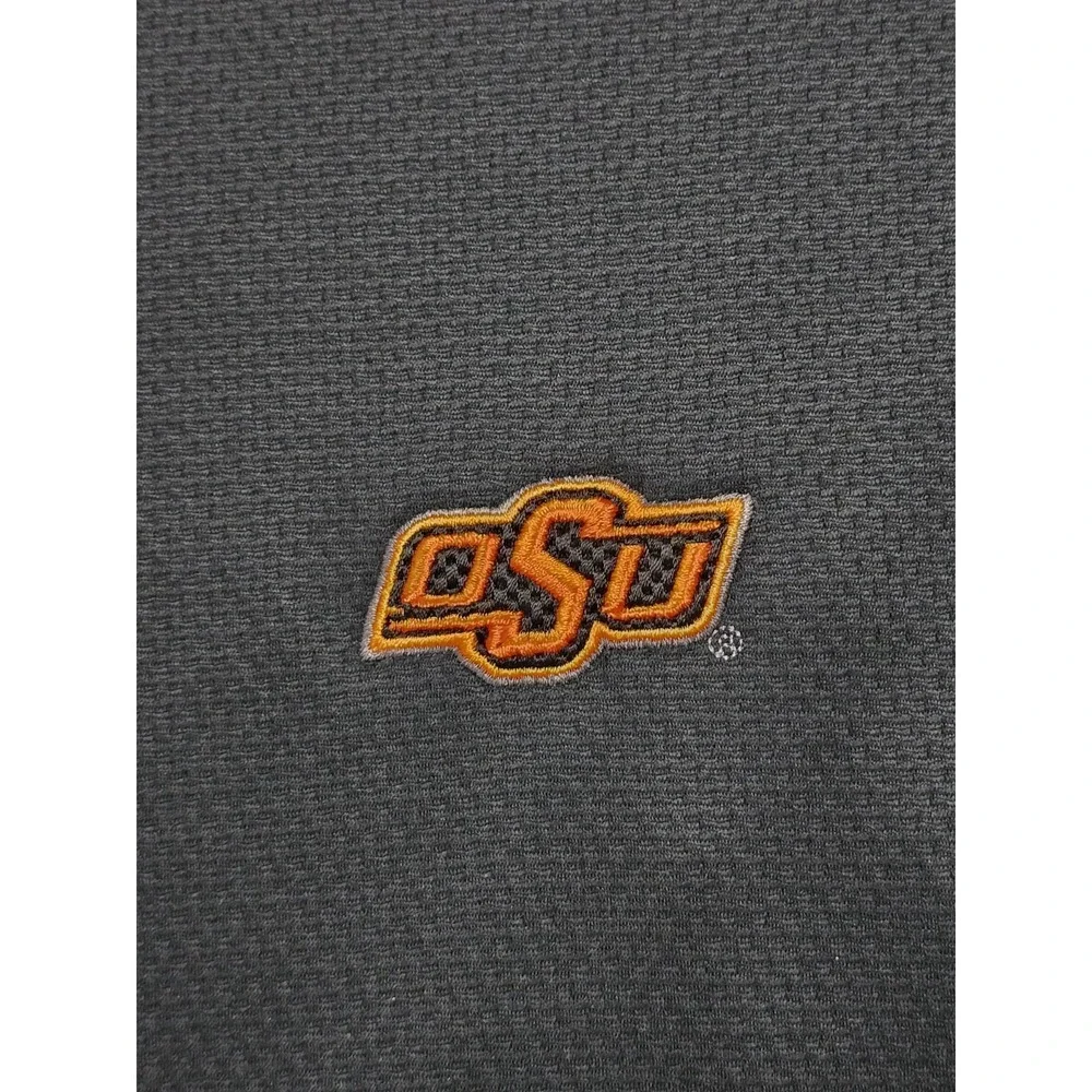 VTG Nike OSU Oklahoma State Cowboys Dri-FIT Polo Shirt‎ Mens XL Black Orange EUC
